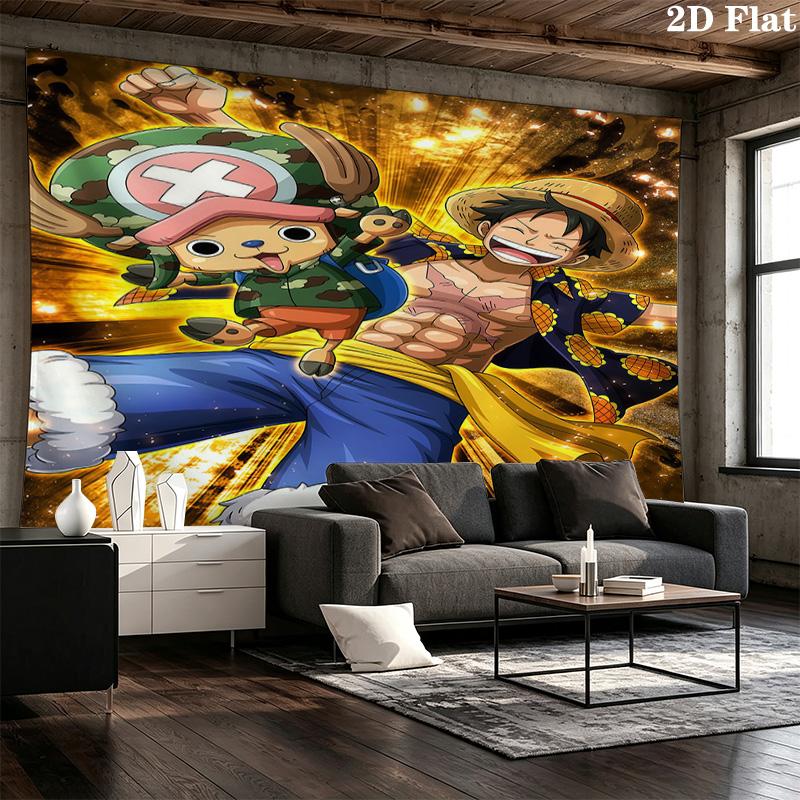 One Piece Monkey D Luffy Wall Tapestry Aesthetic Wall Hanging Printed Fabric Blanket Decorative Tapestries For Bedroom Living Room Home Decor