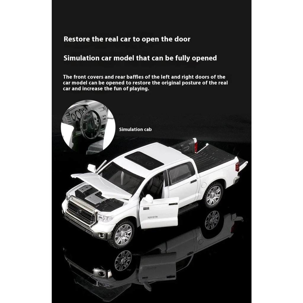 1/32 Toyota Tundra Off Road Pickup Truck Alloy Diecast Car Model Sound & Light Collectibles Children's Toys Birthday Gift Boys