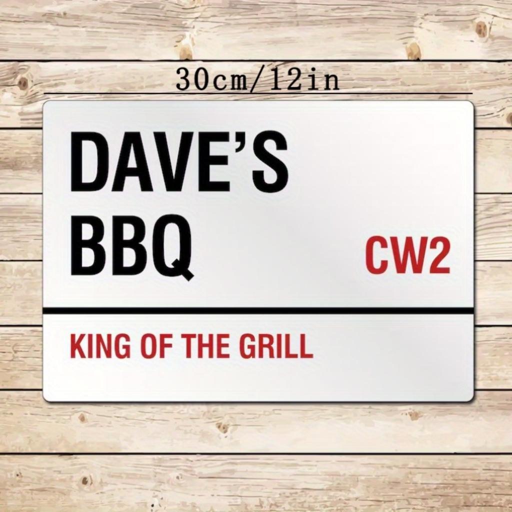 Customized BBQ Sign King of The Grill Street Style Tin Sign Metal Plaque for Bar Outdoor Kitchen Wall Decor Father Day Birthday Gift