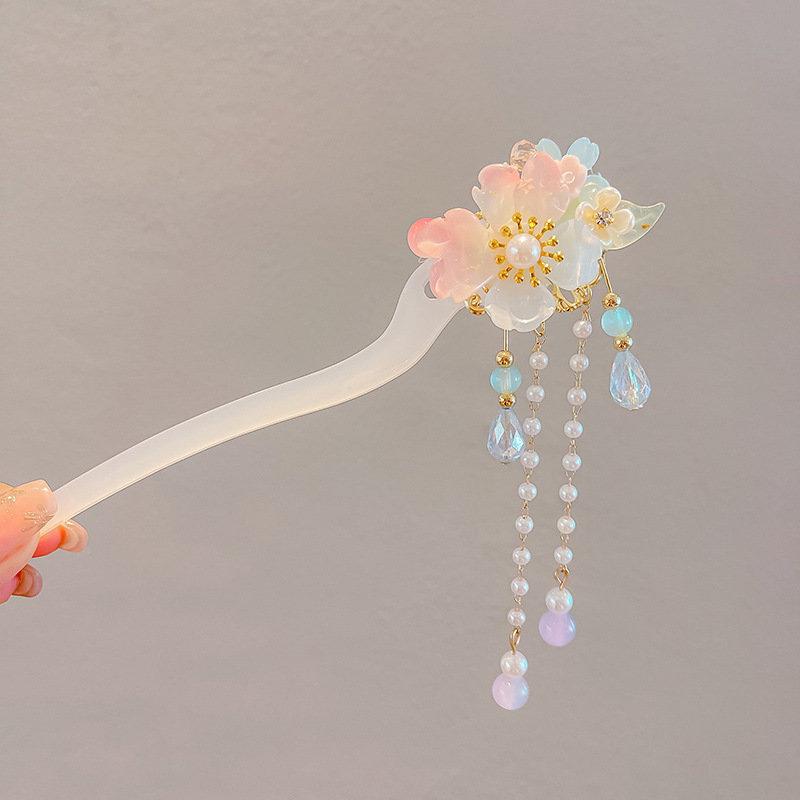 Ancient Style Hanfu Tassel Hairpins for Girls - Chinese Costume Hair Accessories