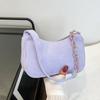 Damen Kord Schultertasche Stilvolle Handtasche mit oberem Griff Halbmond Handtasche Einfache Achseltasche für Einkaufen Pendeln Date