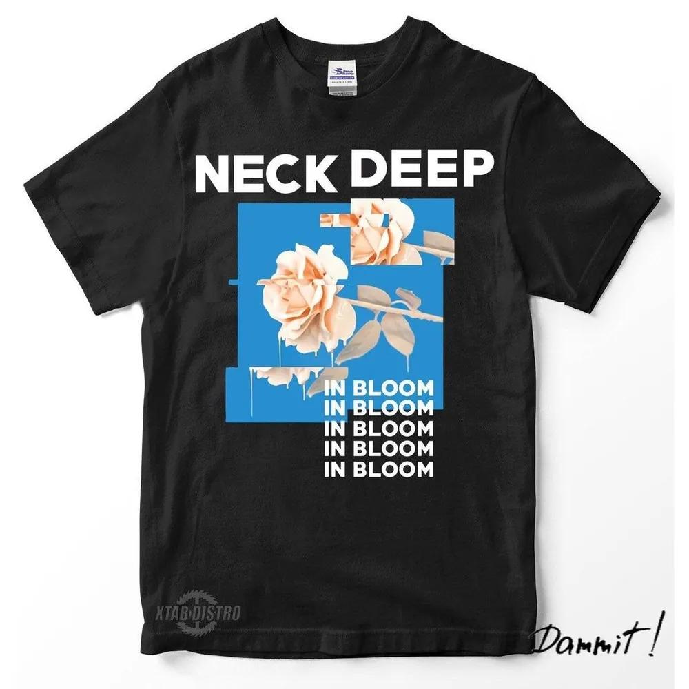 Unisex Short Sleeve Crew Neck Cotton T Shirt Neck Deep In Bloom XXL