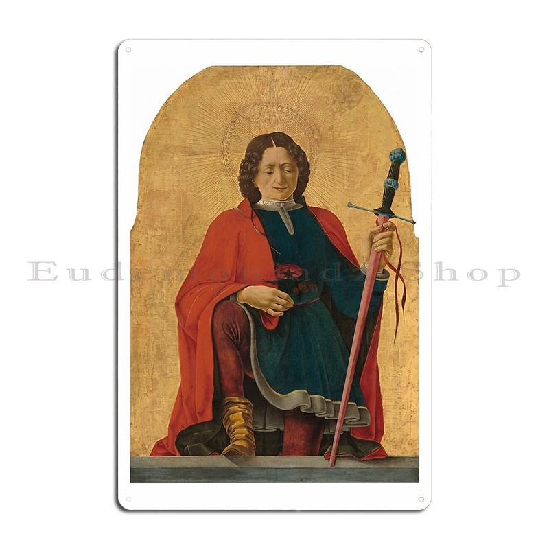 St Florian Icon Patron Saint Of Firefighters Saint Lawrence Archangel Michael Metal Wall Mural Garage Create Tin Sign Poster