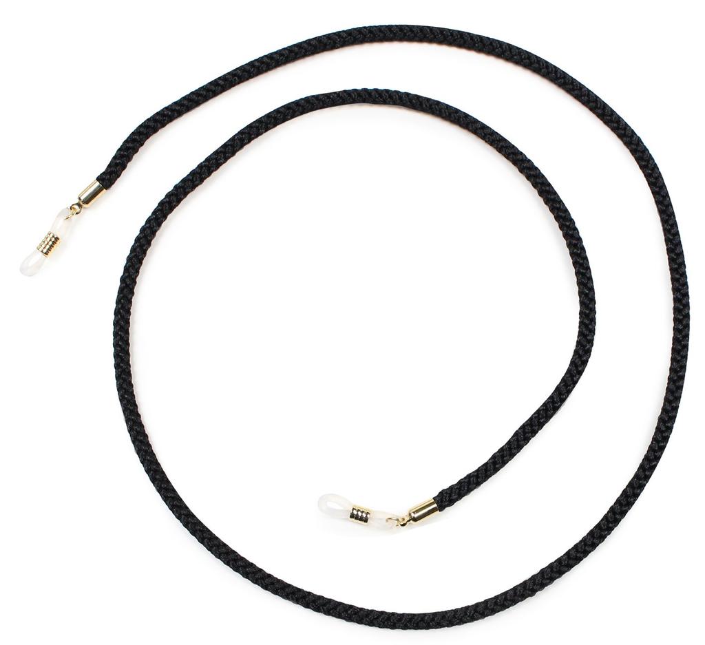 Pearl Glasses Made in Black Cord, Edo-style Cord, Japan, 69cm,