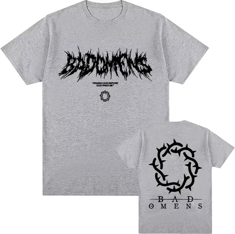 Funny Bad Omens Band Logo Graphic T Shirt Men Women Hip Hop Fashion Vintage T Shirts Male Casual Oversized Short Sleeve T-shirt