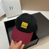 Square Expression Baseball Cap Personalized Youth Color Matching Cotton Cap Spring and Summer Soft Top Casual Sports Hat Tide