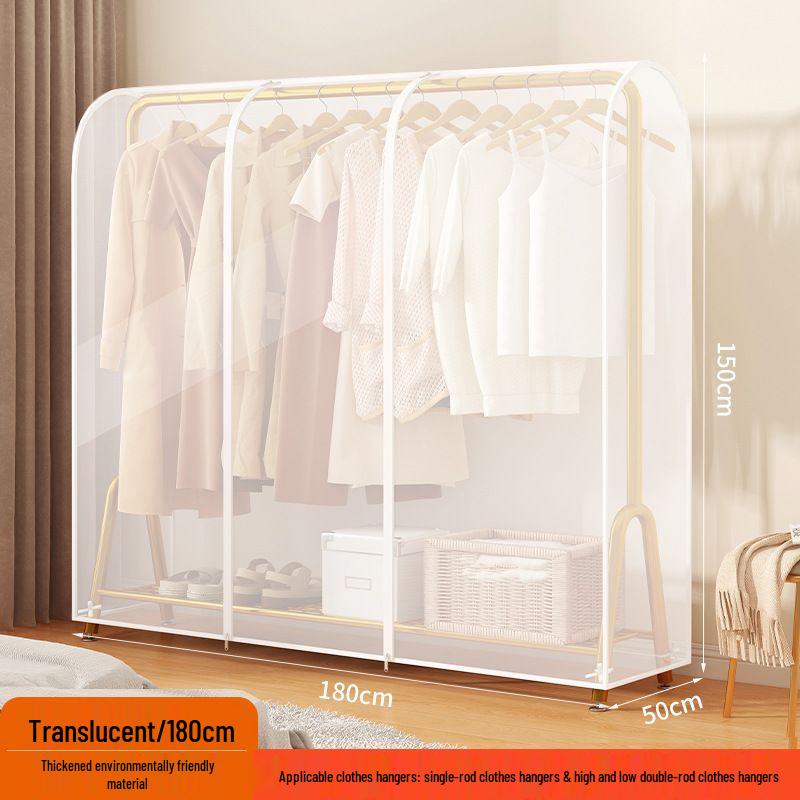 Floor-Standing Transparent Dustproof Coat Rack Cover - Waterproof & Fully Enclosed