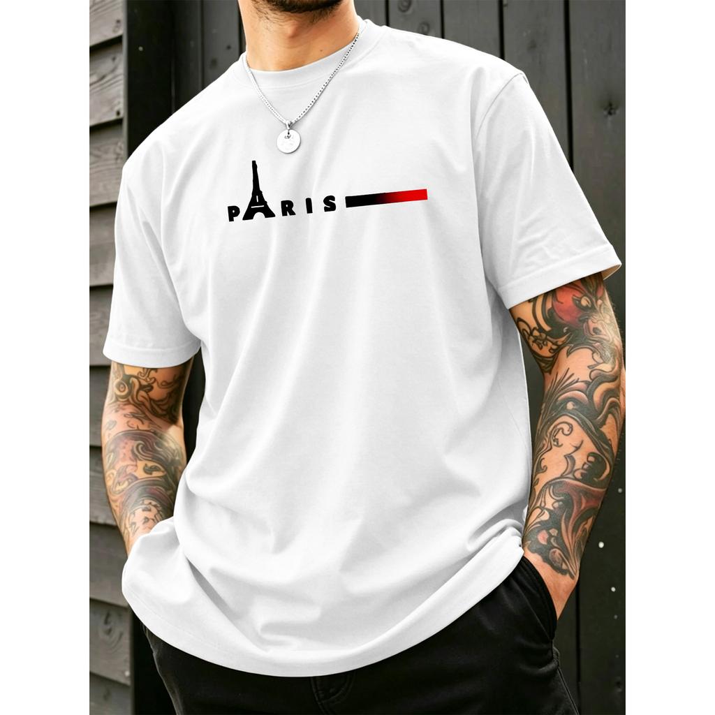 Printed short-sleeve T-shirt, soft and comfortable basic fit, loose and relaxed, unisex, perfect for casual, athletic, and everyday wear