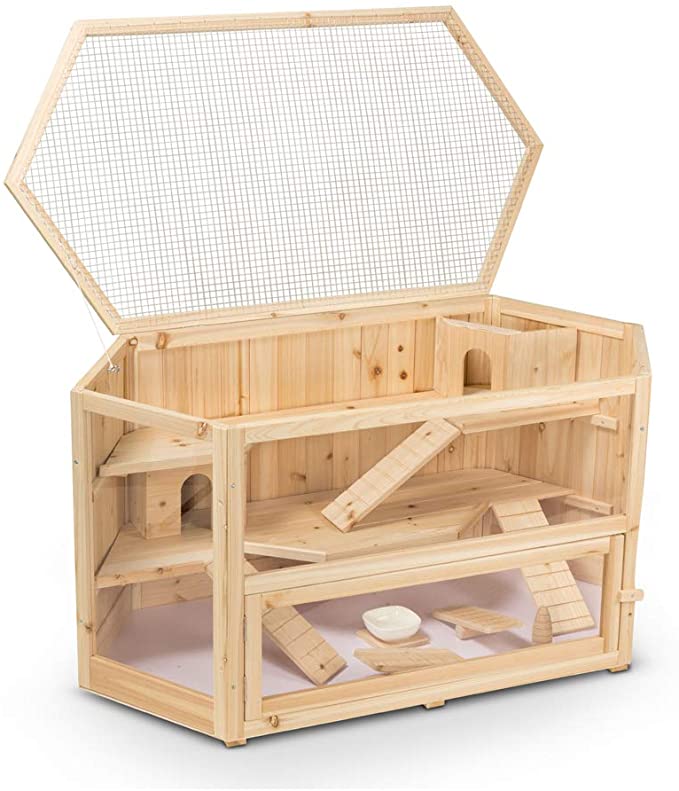 Fashion Three Layer Solid Wooden Hamster Cage