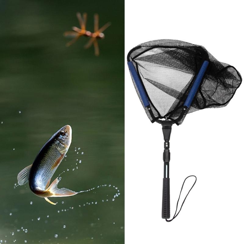 Collapsible Fishing Net Pole Triangle Folding Landing Net Aluminum Alloy Casting Foldable Hand Net for Fly Fishing