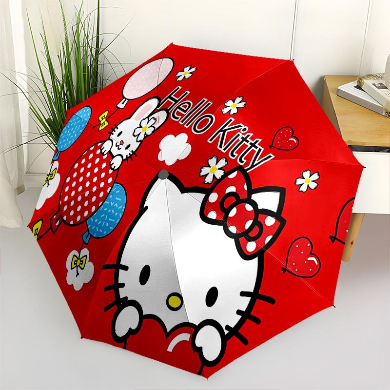 

Hello Kitty, balloons Automatic opening and closing folding umbrella with 8-rib frame and compact travel design, perfect for all occasions |