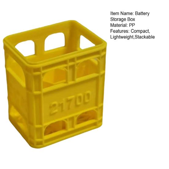 Stackable Battery Storage Box with Secure Latch Space-saving Battery Organizer for AA AAA 18650 21700 Batteries Compact Desktop Case