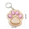 Lovely Claw Shape Stress Relief Keychain Portable Cat Paw Keyring for Anxiety Office Travel Accessories