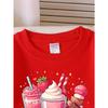 This Valentine'S Day, Girls Can Enjoy a Cozy Long-Sleeve Crewneck Sweatshirt Featuring Adorable Strawberry Drinks with