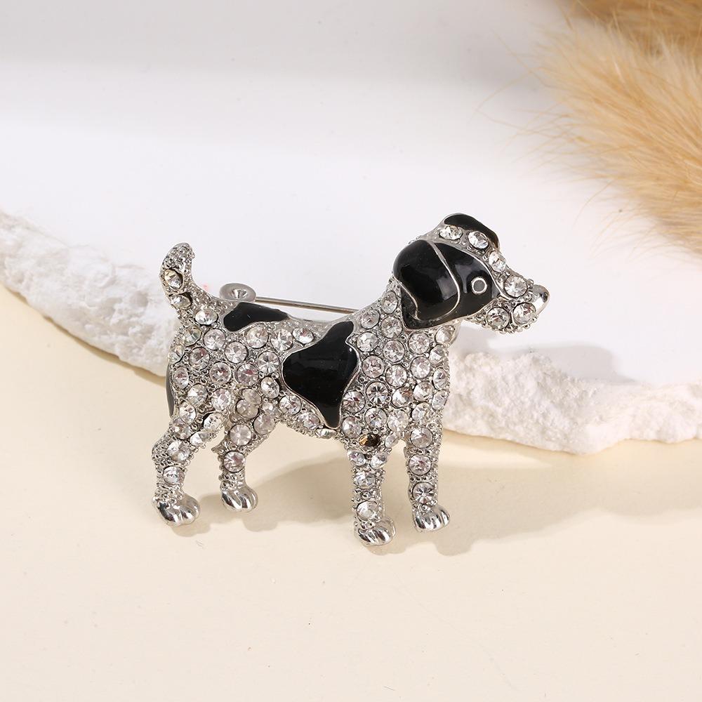 Sparkling Dog Brooch Novelty Lapel Pins Fashion Jewellery Pins Suit Coat Accessories