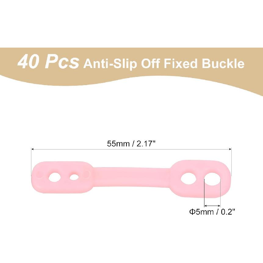 uxcell 40Pcs Clothes Hanger Windproof Plastic Strip Hook, Anti-Slip Off Windproof Fixed Buckle, Anti-Drop Strips Hanger Fixation for Outdoor Indoor