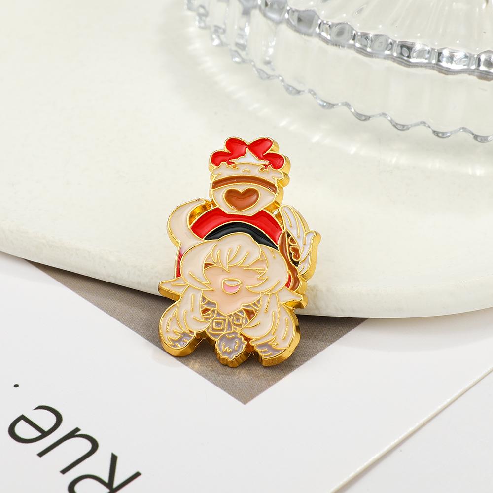 Game Genshin Impact Brooch Diluc Barbara Fischl Klee Paimon Cartoon Character Pins Badge Jewelry Accessories Gift for Fans