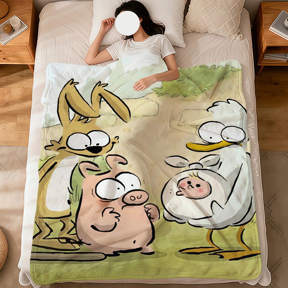 funny cute cartoon Big Bad f-Fox and Other Tales soft warm plush blanket dorm sofa living room pet hogar bed gift home Flannel