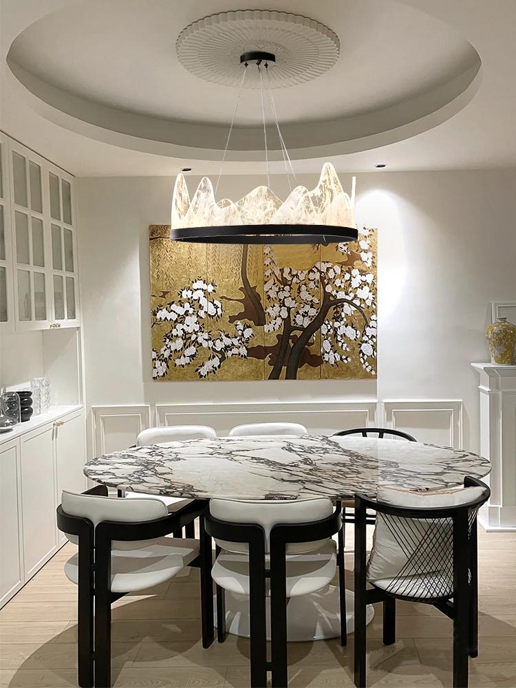 Aluminum acrylic iceberg rock shaped pendant light LED modern living room, bedroom, dining table, home decoration lighting