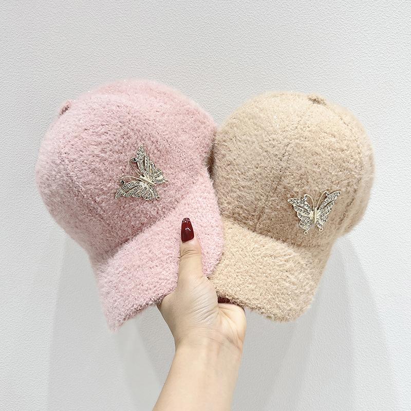 New Butterfly Women's Cozy Fleece-Lined Baseball Cap Sports | Perfect for Fall/Winter | Hand-Washable, One Size Fits All