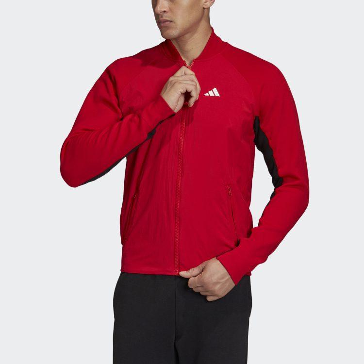 adidas Jackets Men's Light Scarlet Baseball Collar Moderate Pilot FM9972