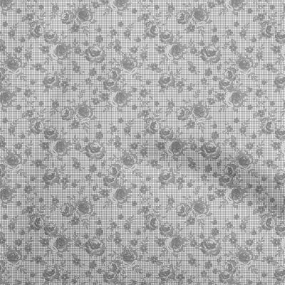 Cotton Flex Gray Fabric Floral Fabric For Sewing Printed Craft Fabric By The Yard 40 Inch