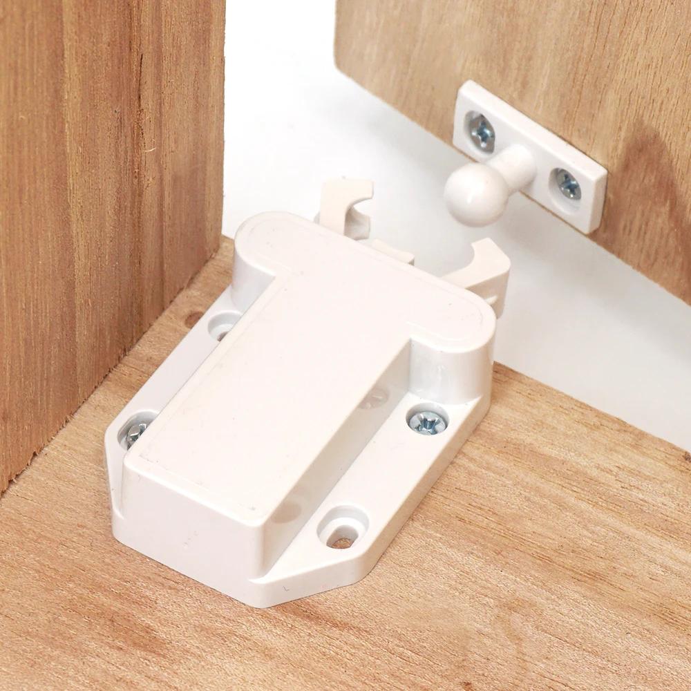 2/4/8 Sets Non-Magnetic Touch Latch Cabinet Door Catch Push To Latch and Unlatch Furniture Cupboard Wardrobe Accessory
