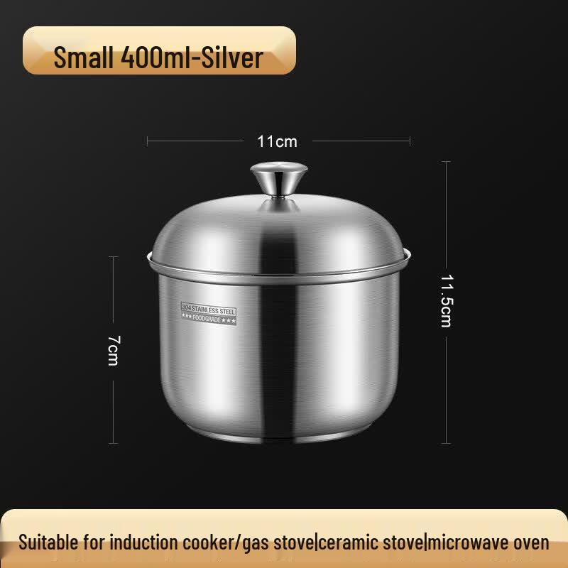 304 Stainless Steel Steaming Bowl & Mini Stew Pot