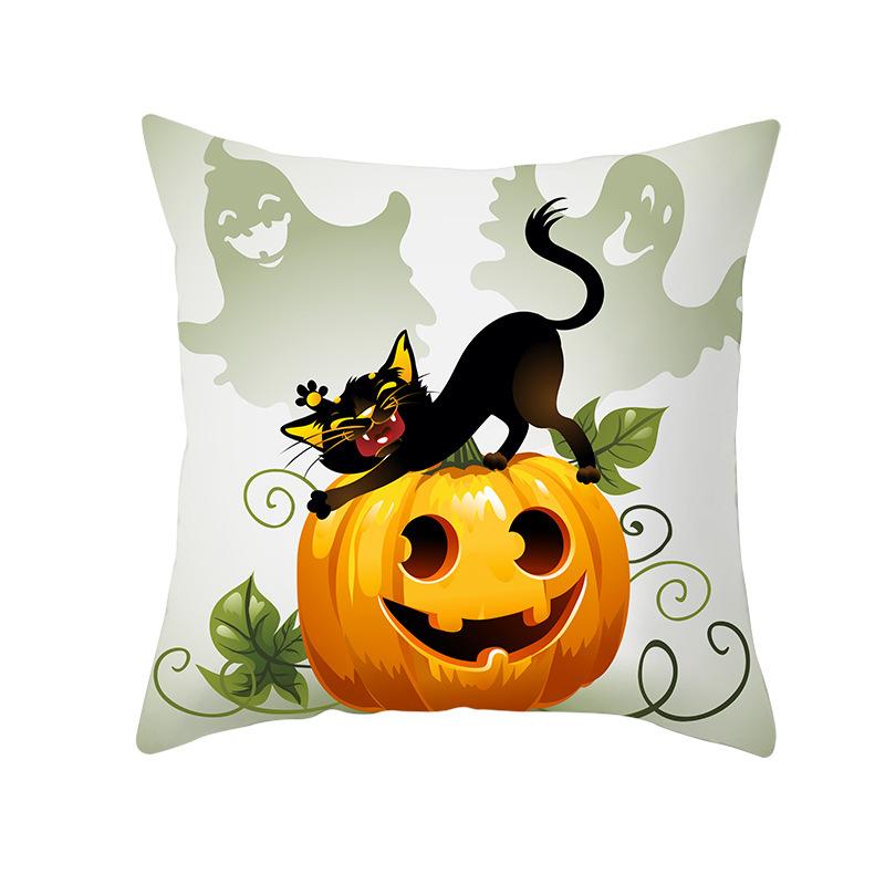 Funny Pumpkin Head Halloween Pillow Cover Home Furnishing Printed Living Room Sofa Cushion Cover Cushion Cover