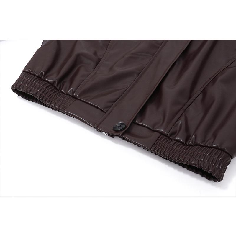 Retro Biker Style Women's PU High-Shine Jacket - 2025 Autumn Winter Trendy Versatile Faux Leather Coat, Edgy Chic Motorcycle Outerwear