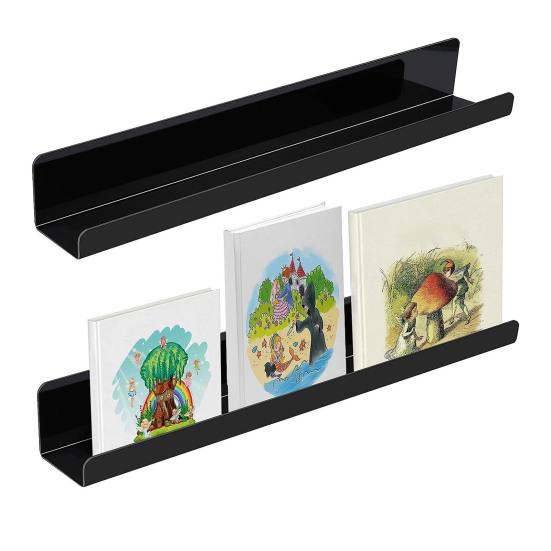 2Pcs Magnetic Bookshelf Whiteboard Reusable Metal Display Stand with Strong Magnetism Floating Book Holder