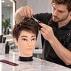 Stabile Basis Trainingskopf Kahlkopf Schaufenkopf, Männliches/Weibliches Haarmodell, Professionelles Kosmetik-Perücken-Schneide-Übungswerkzeug zum Herstellen, Hut Brille