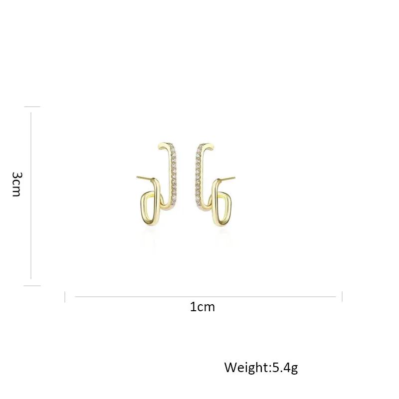 Fashion Exquisite Rhinestone Decor Ear Cuff earring for Woman Arrival Christmas Gift stud Earrings Women Earrings
