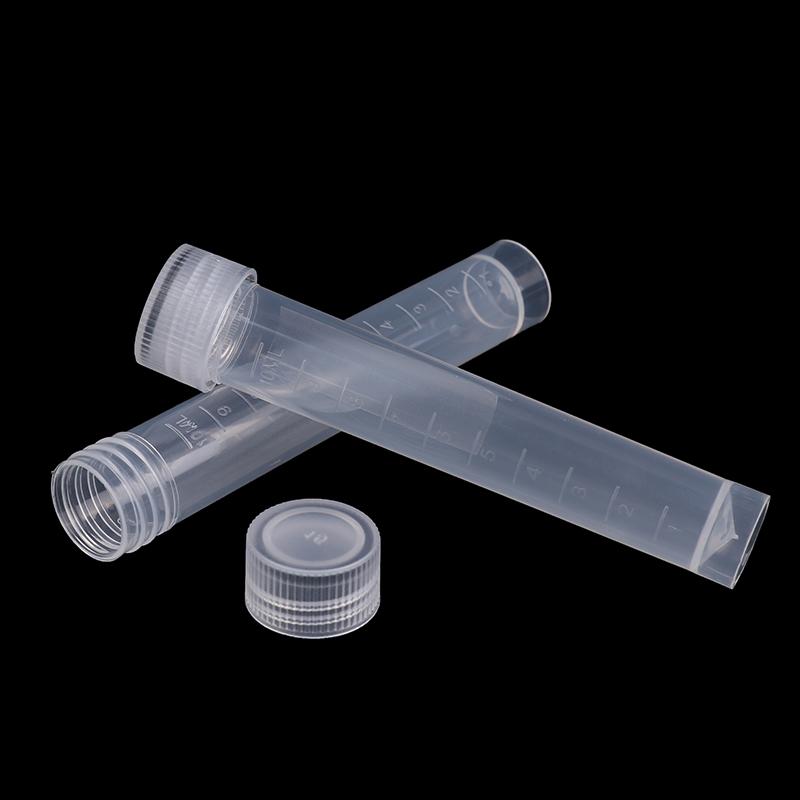 20Pcs 10Ml Plastic Test Tubes Vials Sample Container Powder Craft Screw Cap Bottles