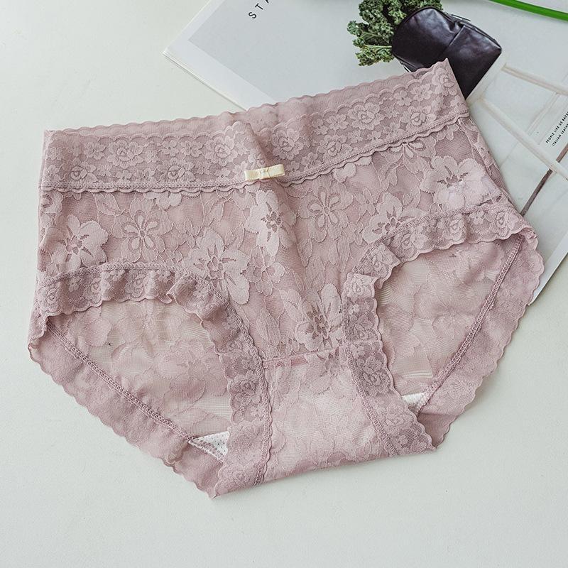 

Женские французские чистые сексуальные кружевные трусики средней посадки удобные дышащие трусы XL фиолетовый