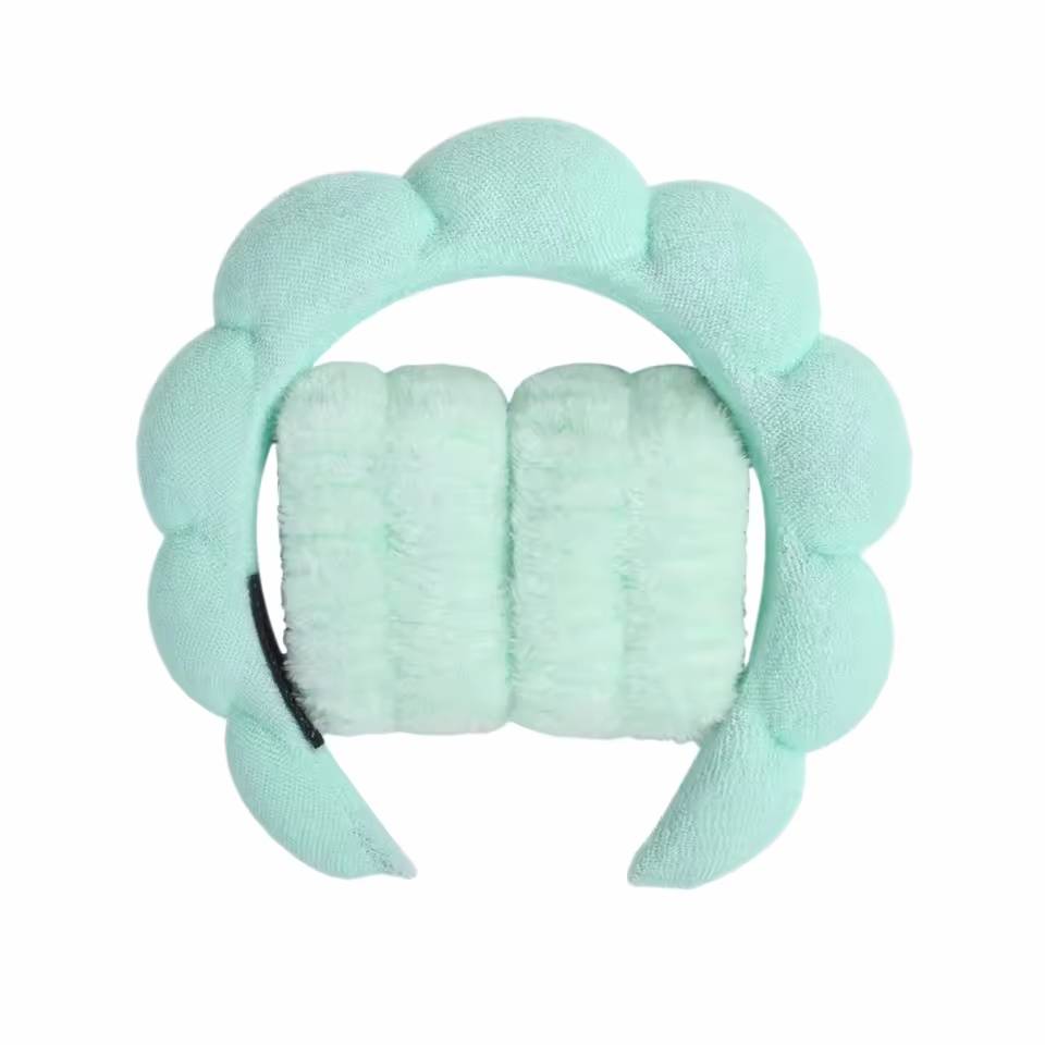 3Pcs Fashion Microfiber Washing Wristbands Scrunchies Puffy Headband Spa Bubble Headband for Washing Face Makeup Shower Skincare