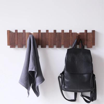Kreative Wandmontierte Holz Garderoben Piano-Tastenförmige Kunst Hüte Organizer mit 8 Haken Kleiderhaken Schlüssel