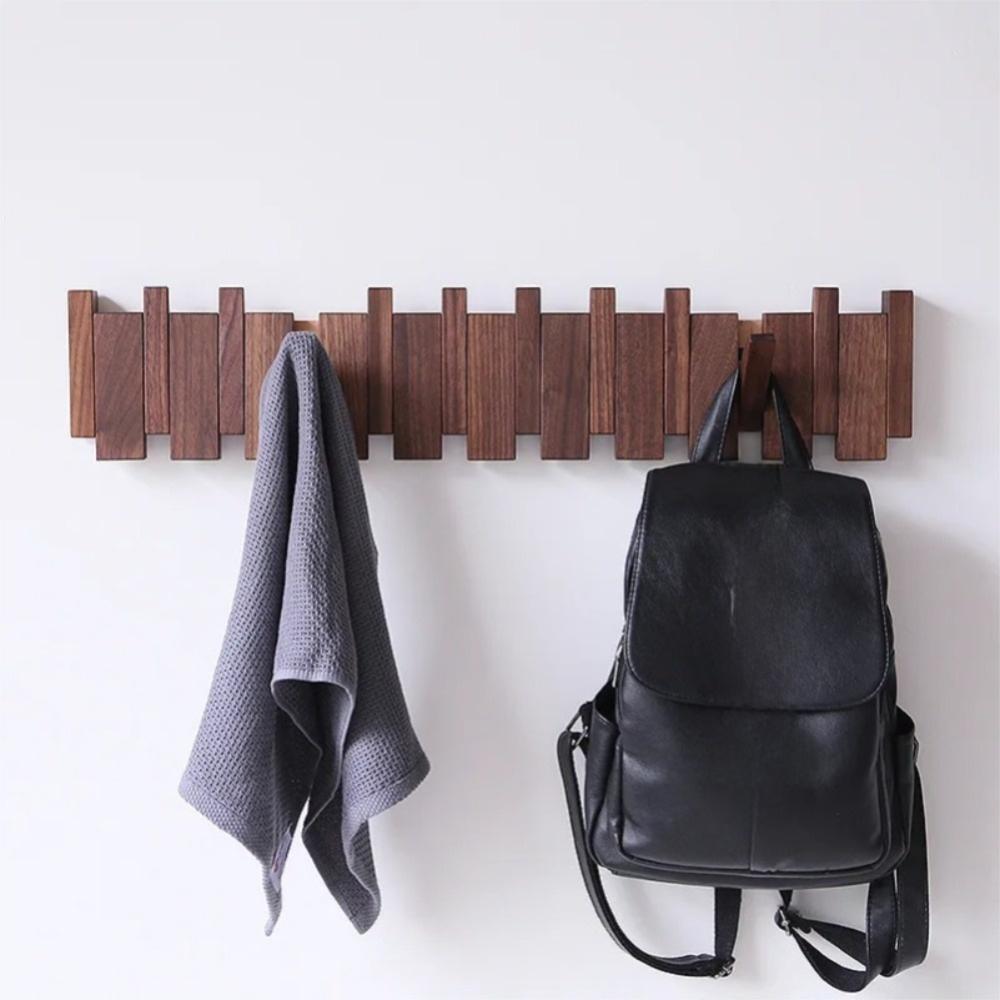 Wall Mounted Wood Coat Racks Piano Key Shaped Hats Organizer Creative Clothes Hook Keys