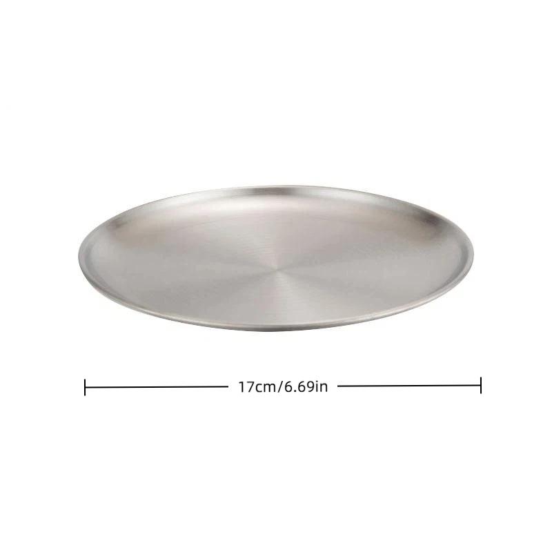 304 Stainless Steel Pet Cat Dog Tray Pet Feeder Bowl Durable Cheap Protects Cervical Vertebravels Food Grade Round Plate