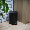 PEARL METAL Lid Slowly Closes Pedal Pail Trash Can 5L Limited Matte Black BLKP Black [BLKP] N-7816
