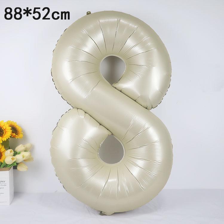 40-Inch American Caramel Cream Number Balloons - Birthday Party Decoration Slim Aluminum Foil Balloons