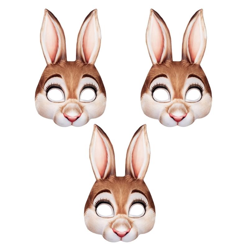 1/2/3dílná pohodlná přenosná EVA králičí maska na velikonoční večírky, maškarní plesy, měkké materiály, kreslený design, festivalová akce