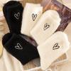 Women's Mink Velvet Socks Mid-tube Autumn and Winter Plush Thickened Socks Furry Love Black and White Sleep Plush Socks