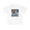 Unisex Adult T Shirt Kraken Cat Attacking Ship Ocean Fantasy Cute Funny