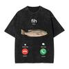 Cahfih Funny Catfish Fih Meme Washed T Shirt Man  Y2k Basic Cotton T Shirts Summer Oneck Harajuku Tees Loose Oversized Clothing