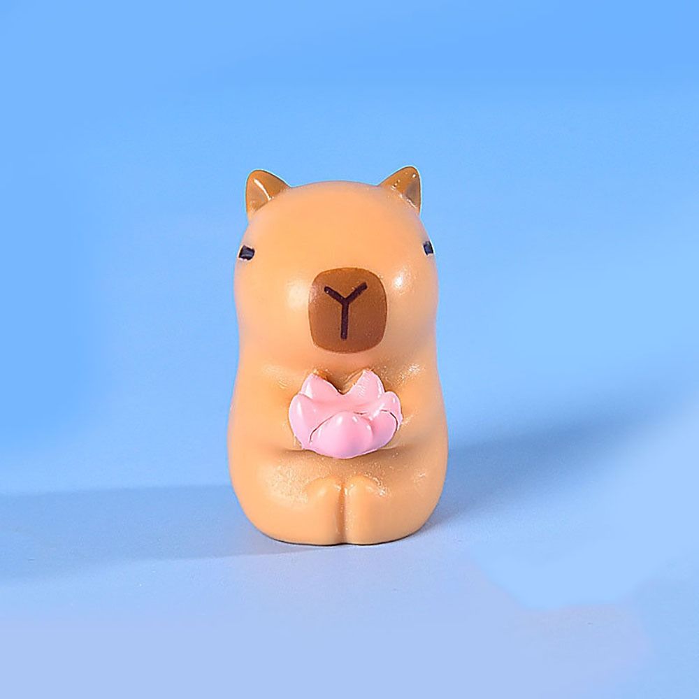 

1 шт., миниатюрные фигурки капибары из смолы, разноцветные, сделай сам, мультяшная статуэтка капибары, аксессуары, украшение для автомобиля, мини-фигурка животных