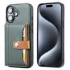 For iPhone 16 Case Card Holder PU Leather+TPU Kicsktand Phone Cover