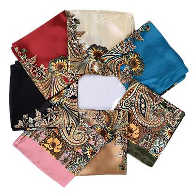 90*90Cm Shawls Fashion Beach Sunscreen Silk Scarves 2024 Europe And America Kerchief Popular Print Square Bandannas
