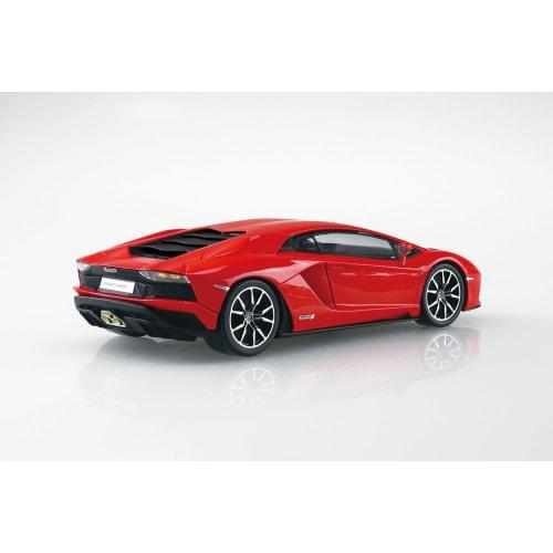 Aoshima Bunka Kyozai 1/32 Scale Rakupla Snap Kit No.07-PR Lamborghini Aventador S Pearl Red Pre-Colored Plastic Model Kit (Automobile)