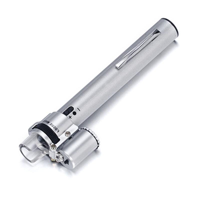 Pen Type Microscope Mini Magnifier Professional 100X Pocket Microscope Portable Adjustable Focusing High Presision